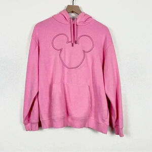 H&M Light Pink Embroidered Micky Mouse Hoodie
